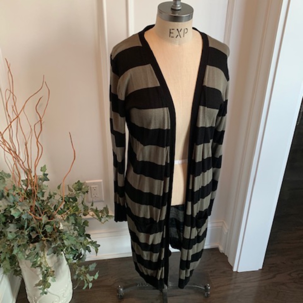 Joseph A. Striped Cardigan Duster - Picture 3 of 7